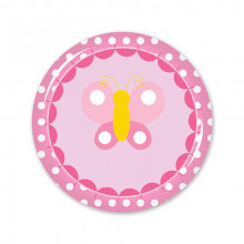 School Badges Large - Pink Butterfly